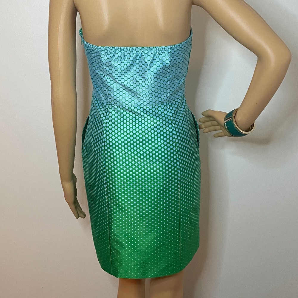 Polka dot turquoise green ombré strapless dress! - Picture 8 of 11
